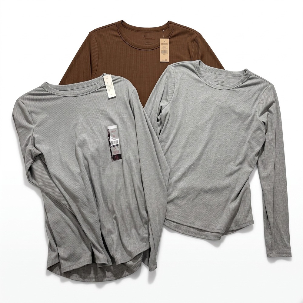 No Boundaries XXL Womens Brown Gray Long Sleeve Tee Bundle 3 Casual Cozy